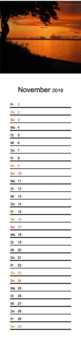 2019 (Design 18') Streifenkalender
