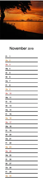 2019 (Design 18') Streifenkalender