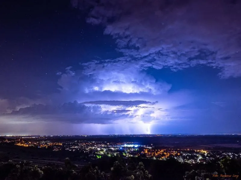 Leinwanddruck Gewitter über Rhein-Main