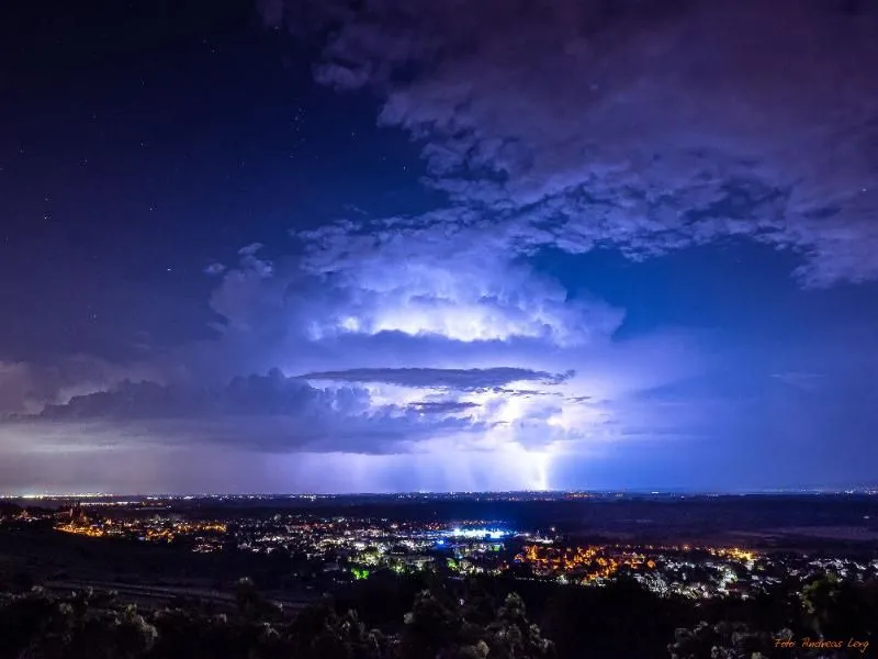 Leinwanddruck Gewitter über Rhein-Main