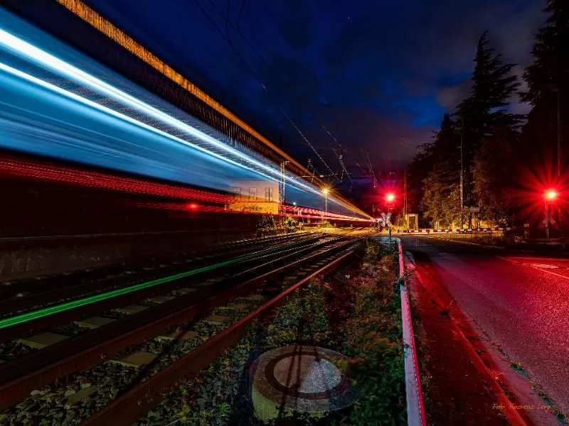 Leinwanddruck Bahnübergang Nierstein