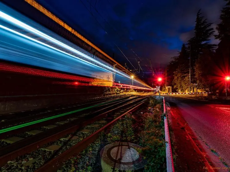 Leinwanddruck Bahnübergang Nierstein