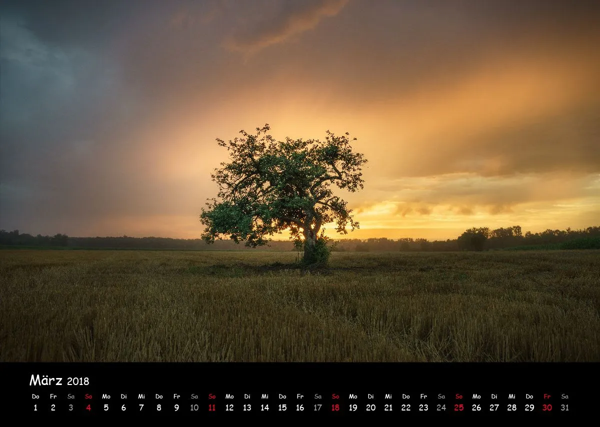 Jahreskalender 2018 Querformat