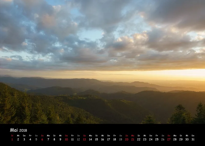 Jahreskalender 2018 Querformat