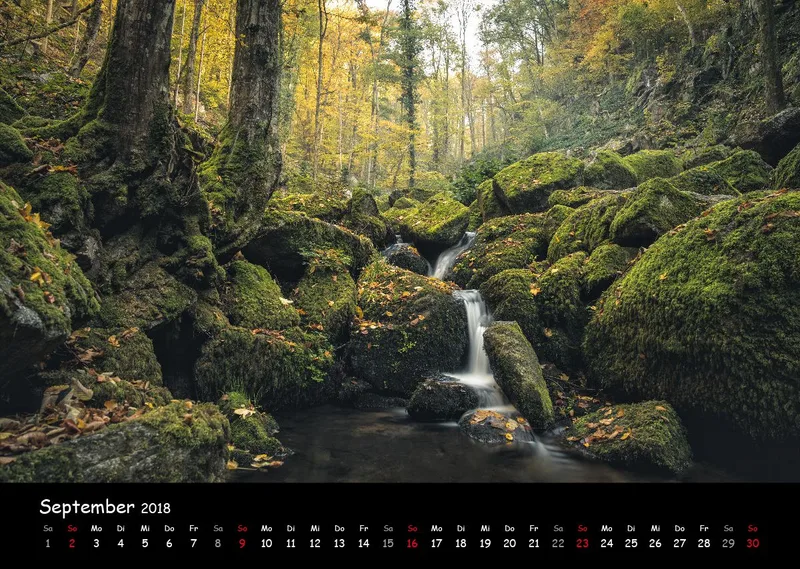 Jahreskalender 2018 Querformat