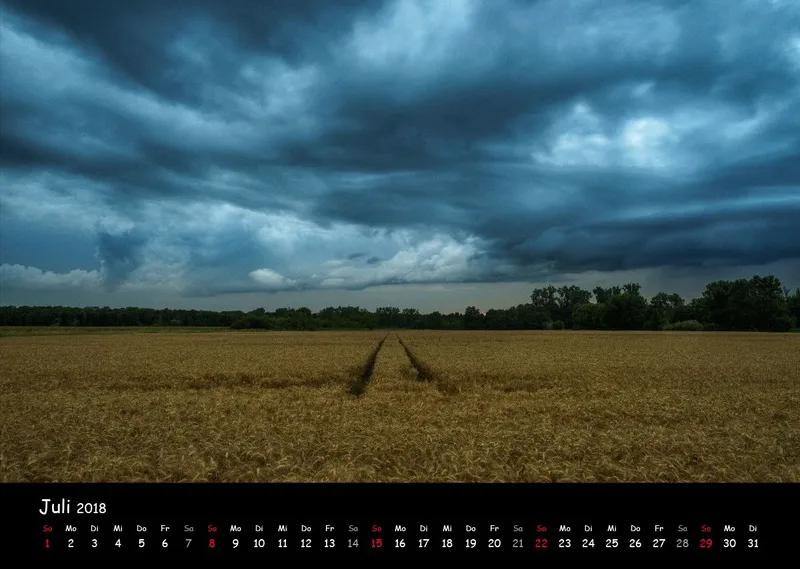 Jahreskalender 2018 Querformat