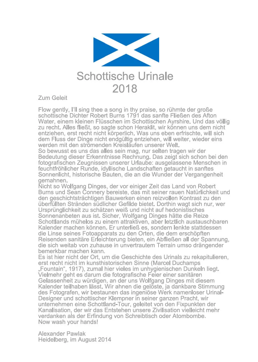 Schottische Urinale 2018