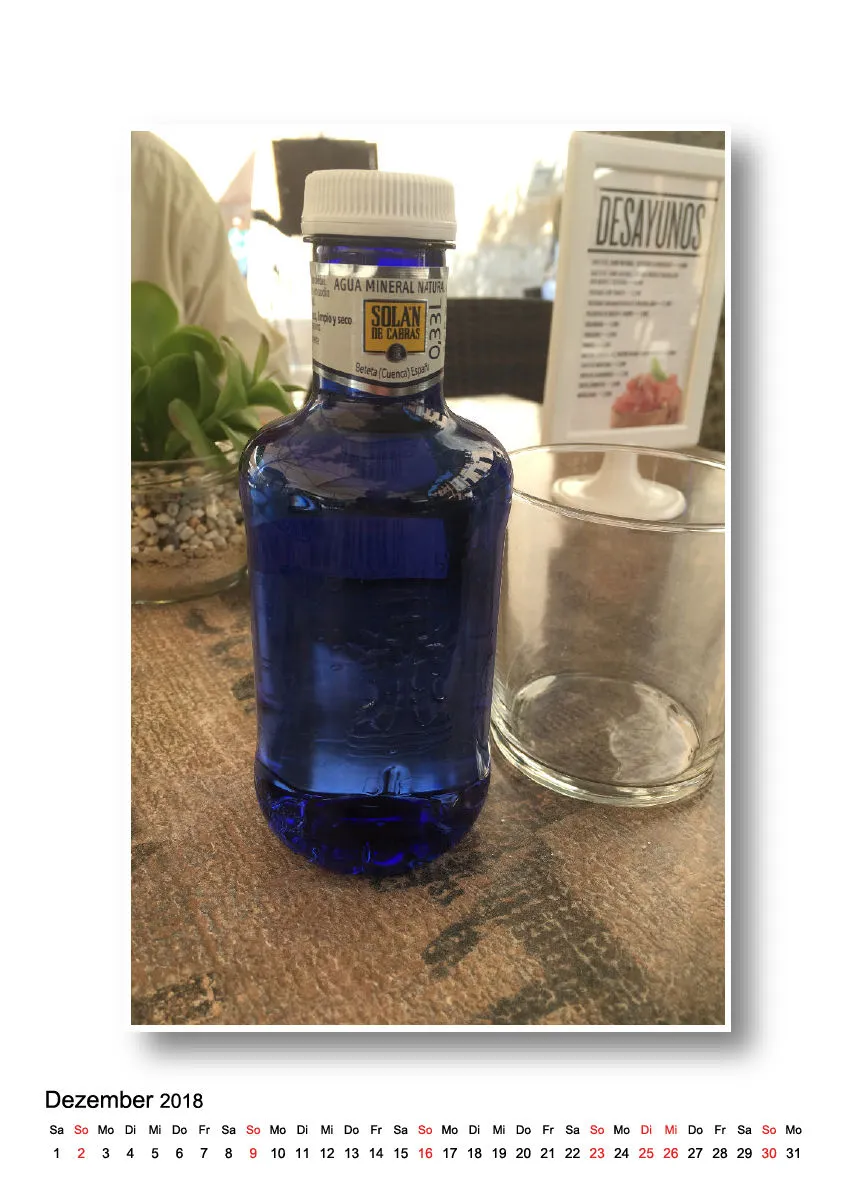 Mineralwasser Kalender Mallorca 2018