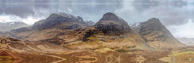 Foto-Leinwand (100x30cm) / Three Sisters Of Glencoe