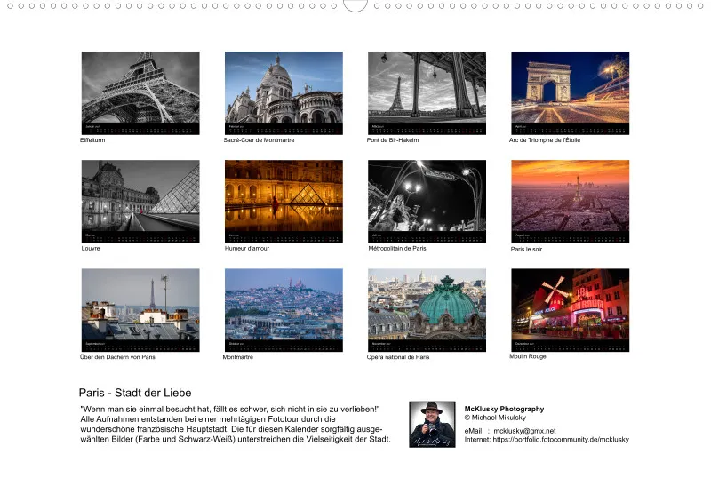 Fotokalender (A2) / Paris - Stadt der Liebe 2027