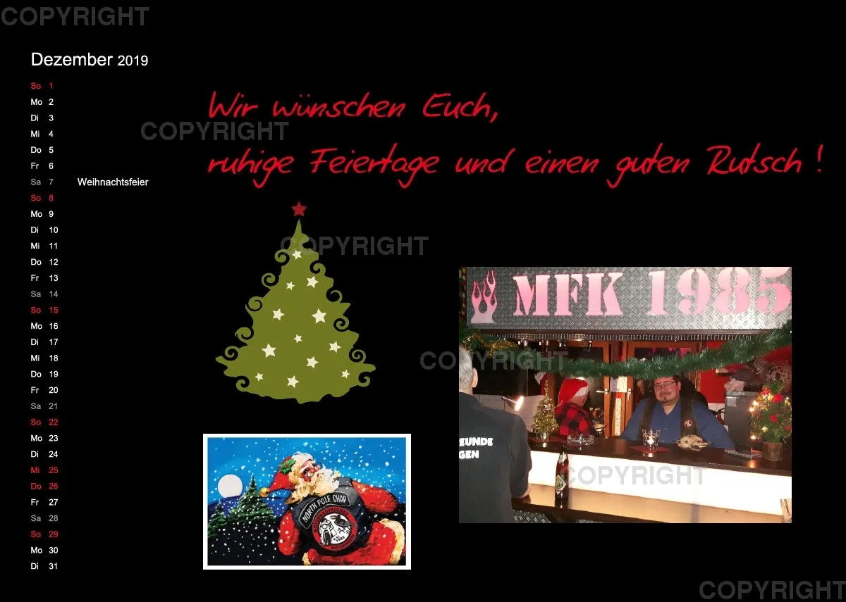 Motorradfreunde Kusterdingen Kalender 2019