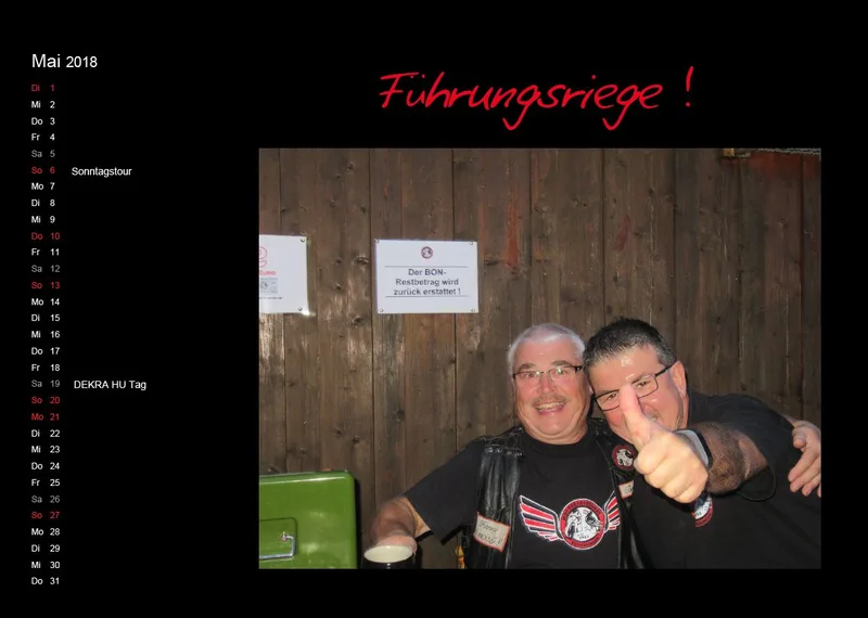 Motorradfreunde Kusterdingen Kalender 2018