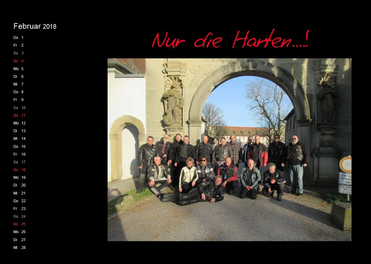 Motorradfreunde Kusterdingen Kalender 2018