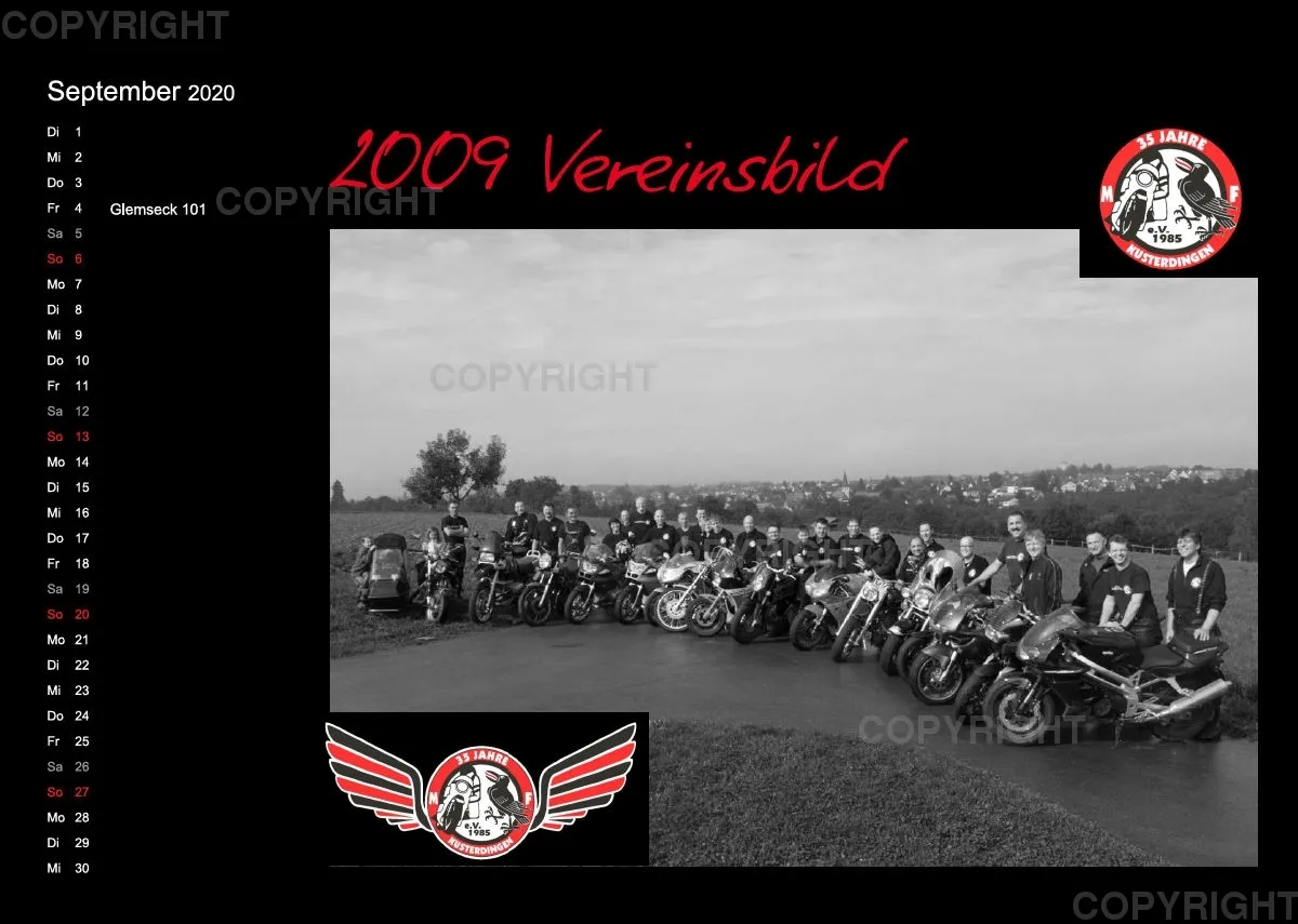 Motorradfreunde Kusterdingen Kalender 2020