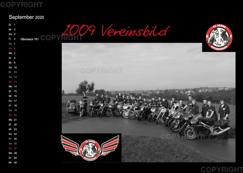 Motorradfreunde Kusterdingen Kalender 2020