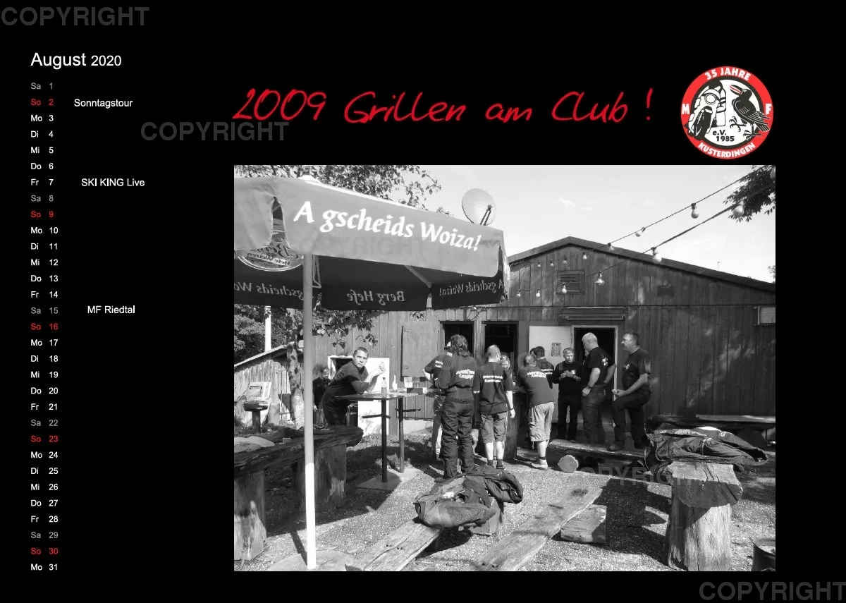 Motorradfreunde Kusterdingen Kalender 2020