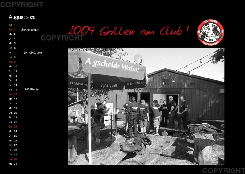Motorradfreunde Kusterdingen Kalender 2020