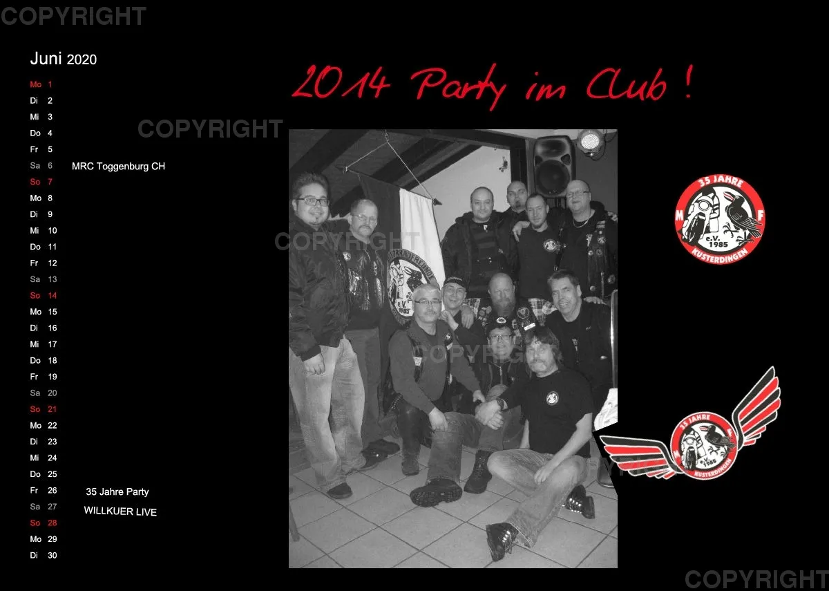 Motorradfreunde Kusterdingen Kalender 2020
