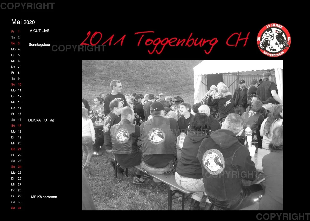 Motorradfreunde Kusterdingen Kalender 2020