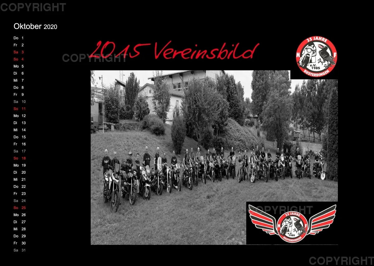 Motorradfreunde Kusterdingen Kalender 2020