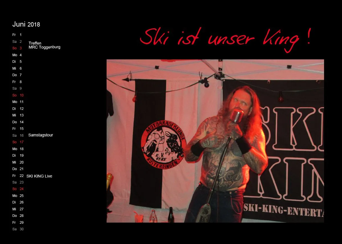 Motorradfreunde Kusterdingen Kalender 2018