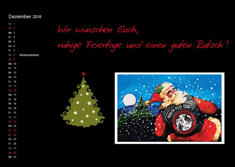 Motorradfreunde Kusterdingen Kalender 2018