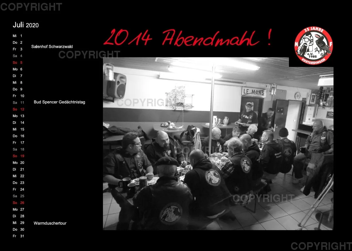 Motorradfreunde Kusterdingen Kalender 2020