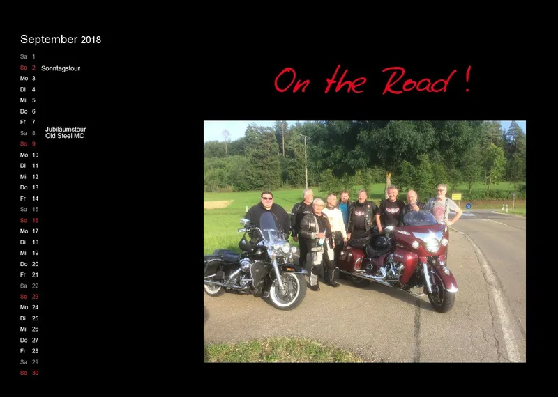 Motorradfreunde Kusterdingen Kalender 2018