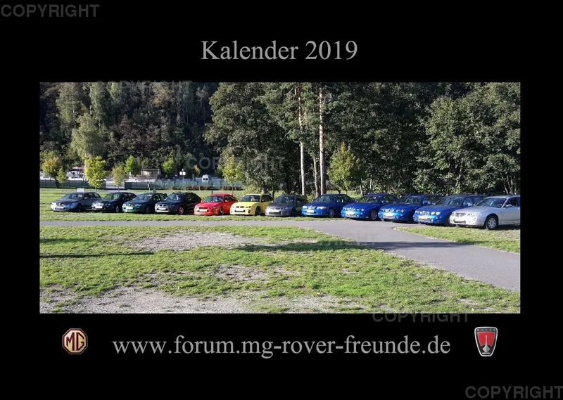 A3 MG Rover Kalender 2019