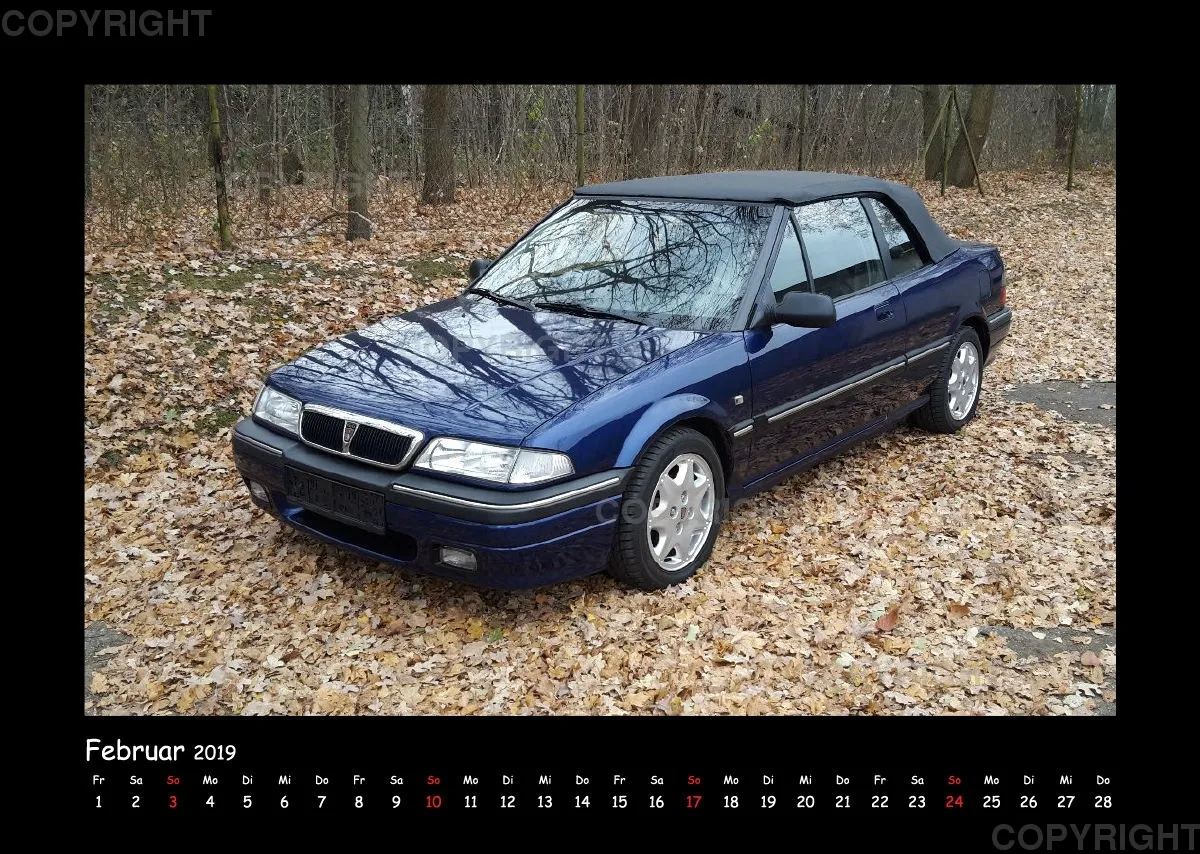 A3 MG Rover Kalender 2019