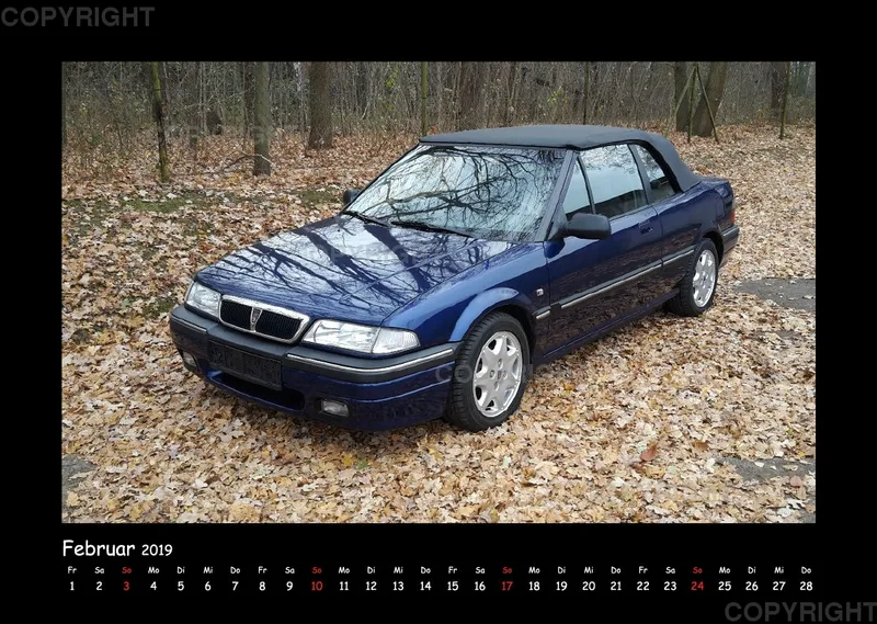A3 MG Rover Kalender 2019