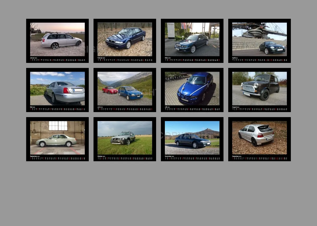 A4 MG Rover Kalender 2019