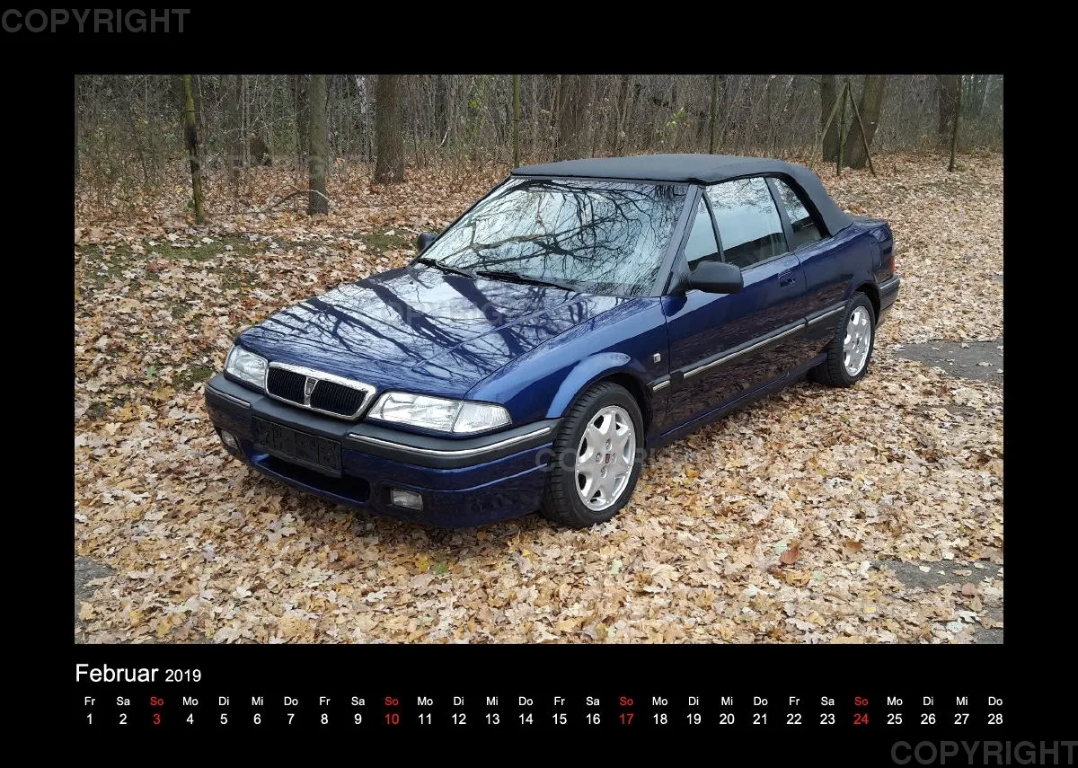 A4 MG Rover Kalender 2019