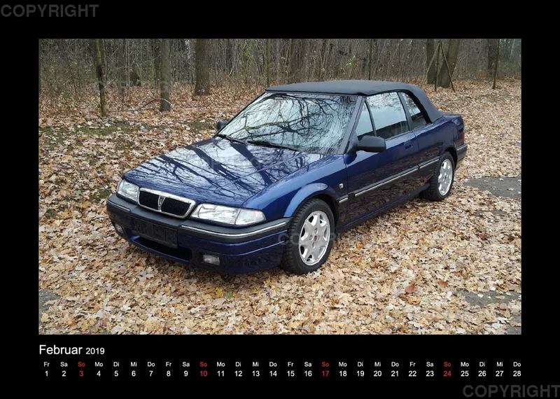 A4 MG Rover Kalender 2019