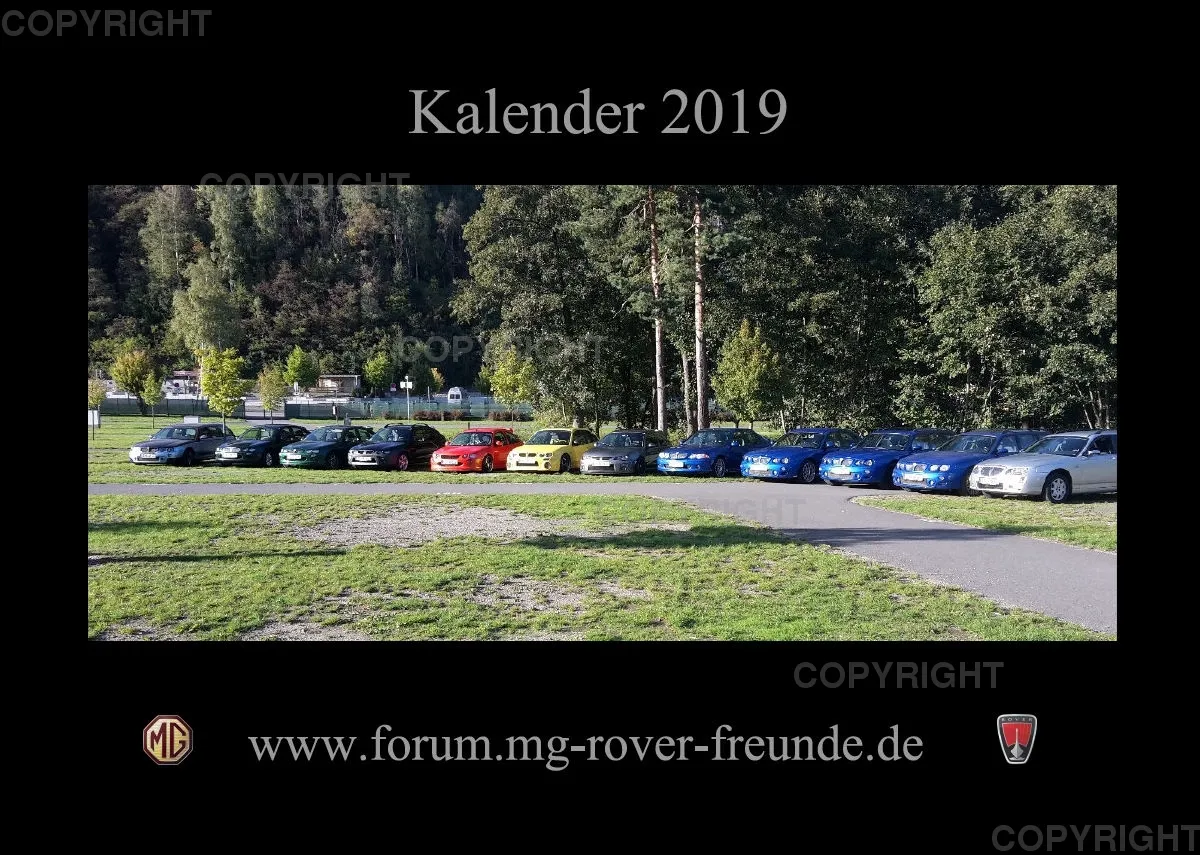 A4 MG Rover Kalender 2019