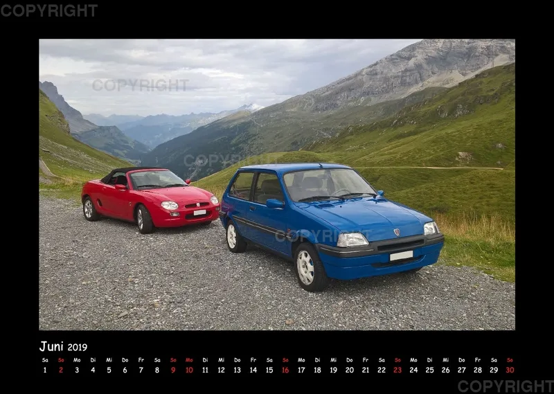 A3 MG Rover Kalender 2019