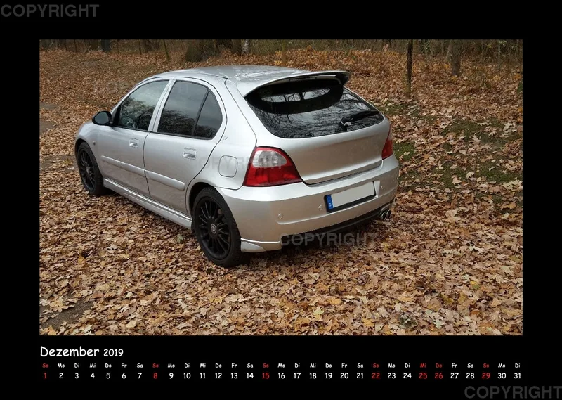 A3 MG Rover Kalender 2019