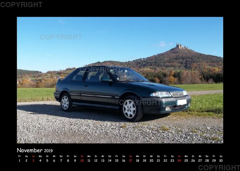 A3 MG Rover Kalender 2019
