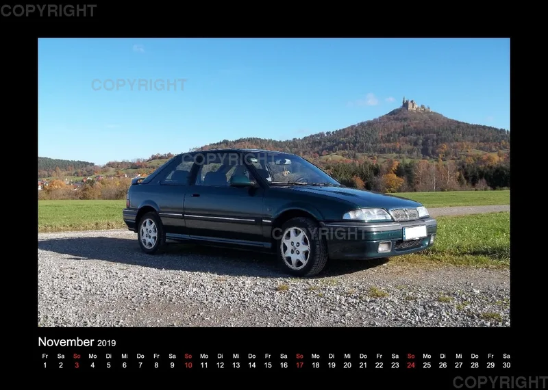 A4 MG Rover Kalender 2019