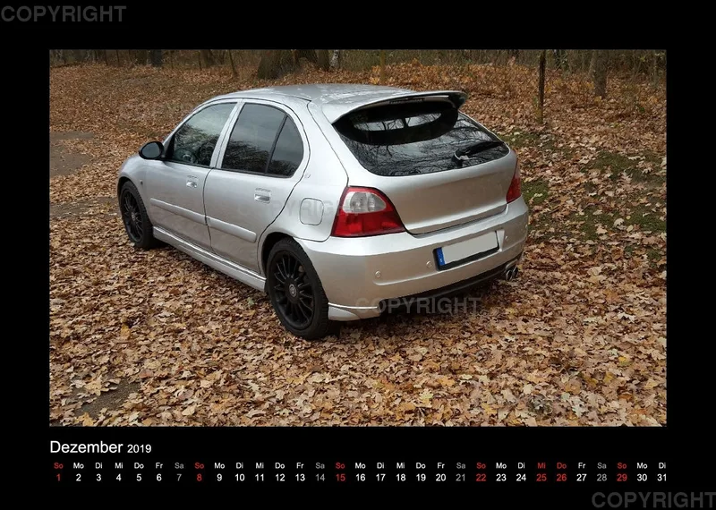 A4 MG Rover Kalender 2019