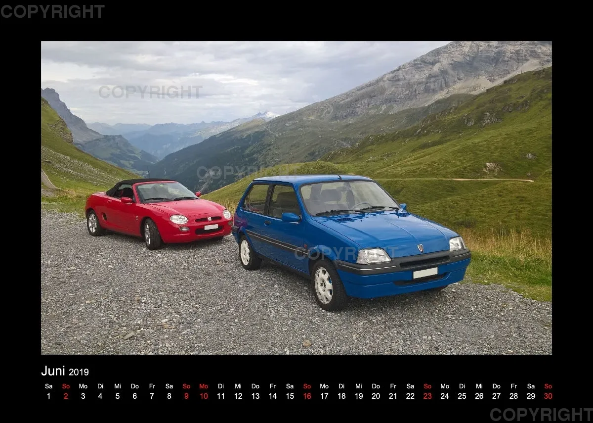 A4 MG Rover Kalender 2019