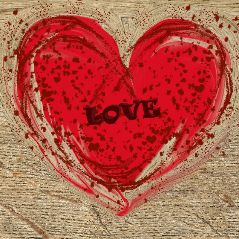 Kissen mit Herz und Text Love