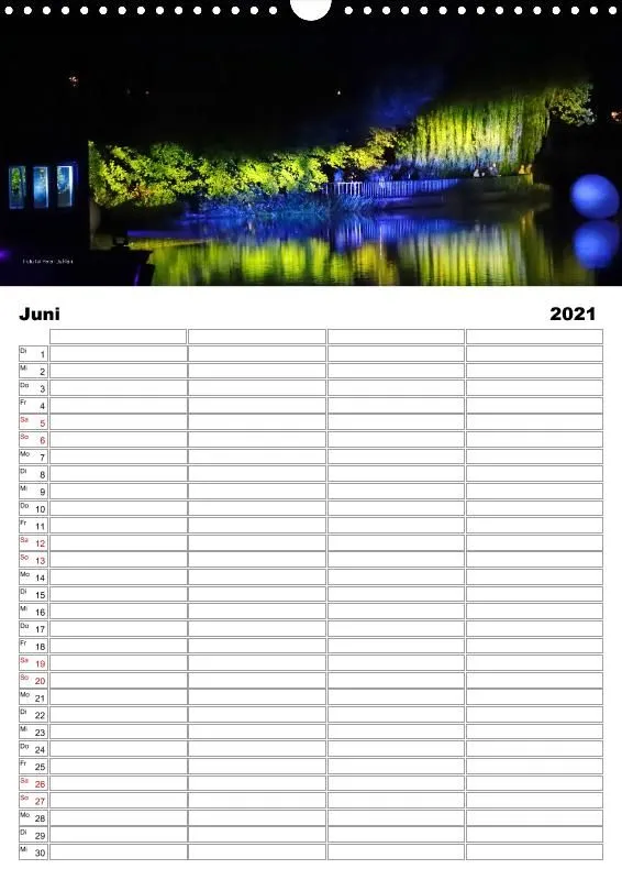Familienkalender 2021 A3 4 Spalten