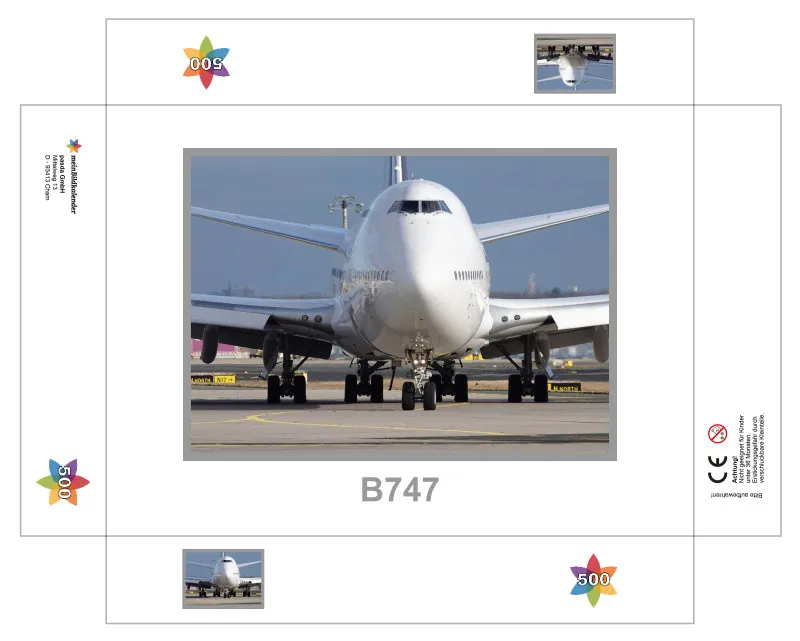 B747 Puzzle – 500 Teile im Querformat mit Box – Ein Muss für jeden Flugzeugfan