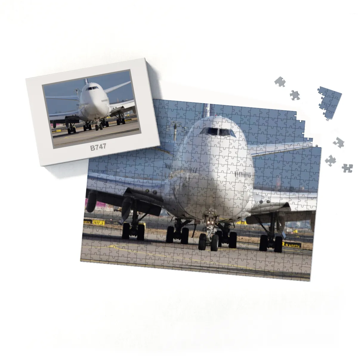B747 Puzzle – 500 Teile im Querformat mit Box – Ein Muss für jeden Flugzeugfan