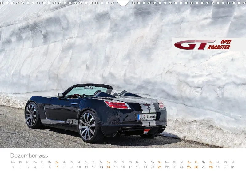 Opel GT Roadster Kalender 2025