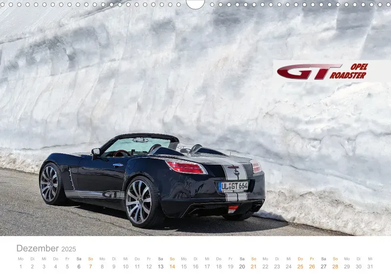 Opel GT Roadster Kalender 2025