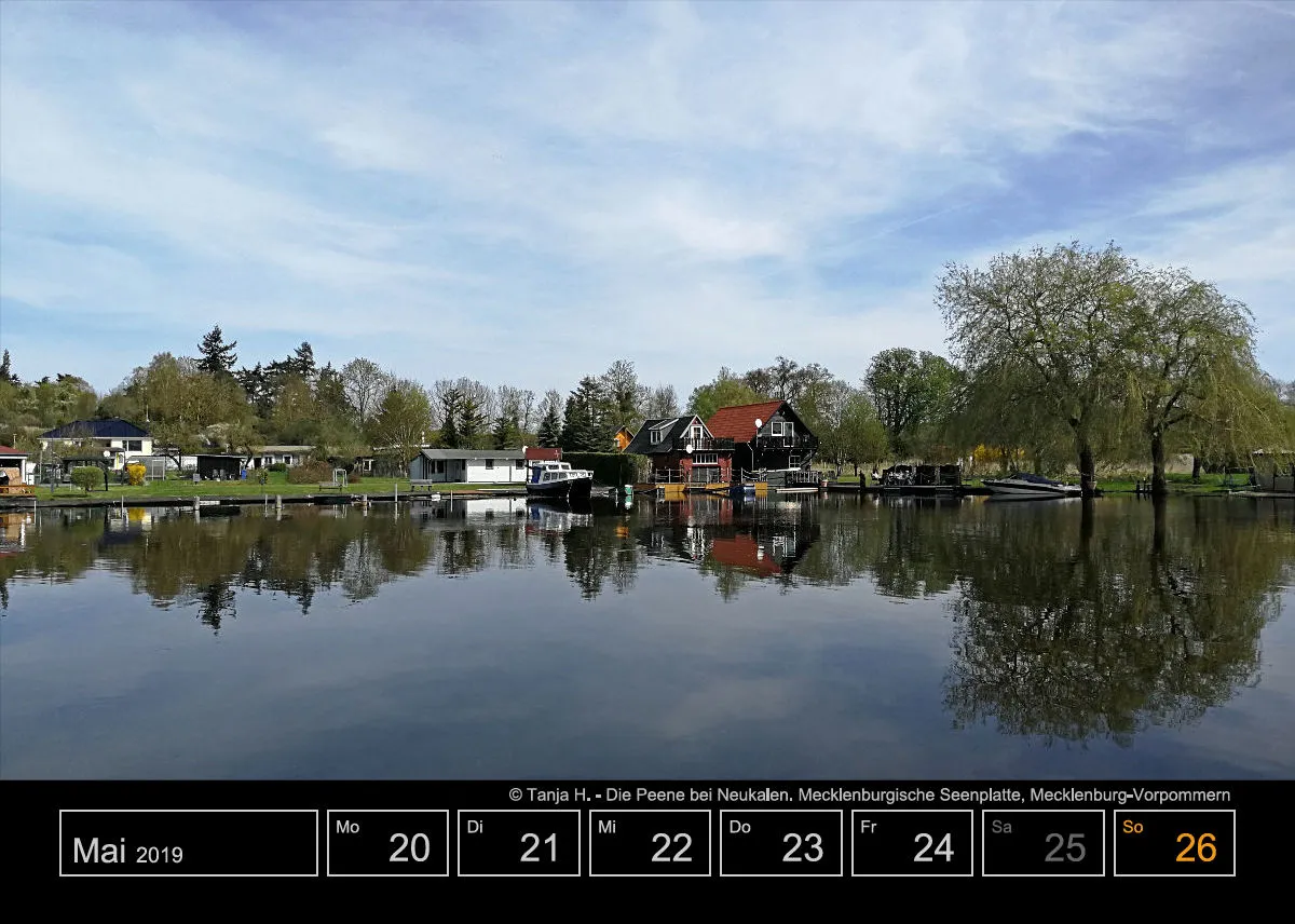 Wochenkalender auf schwarzem Hintergrund A5