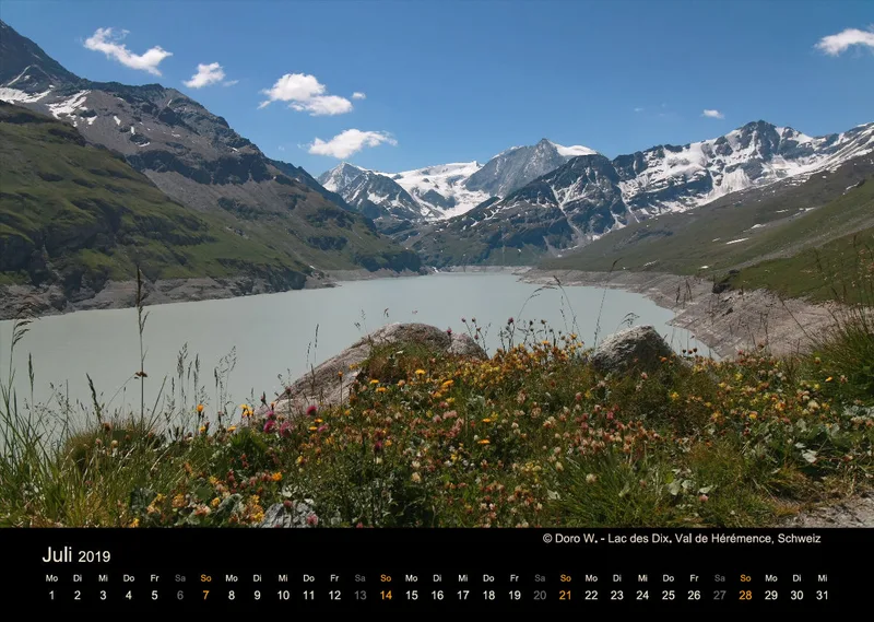 Monatskalender auf schwarzem Hintergrund A3 /