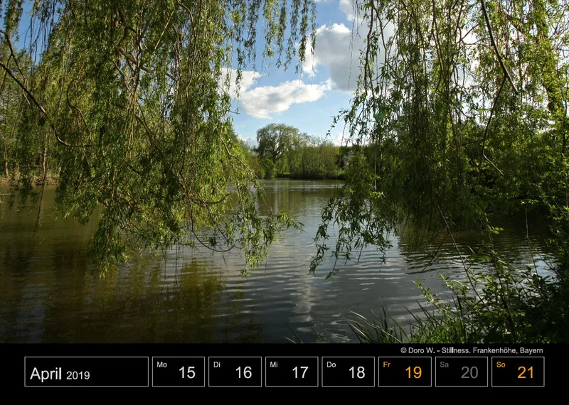 Wochenkalender auf schwarzem Hintergrund A4